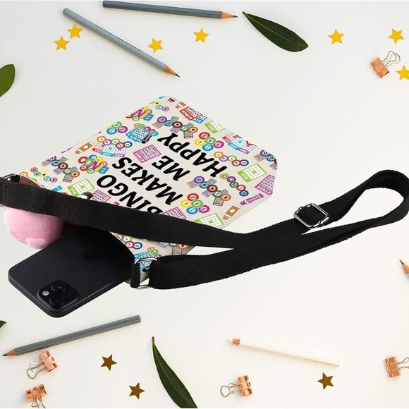 Durable Waterproof Bingo Lover Crossbody Bag - Ideal for Daily Essentials - Picture 5 of 7